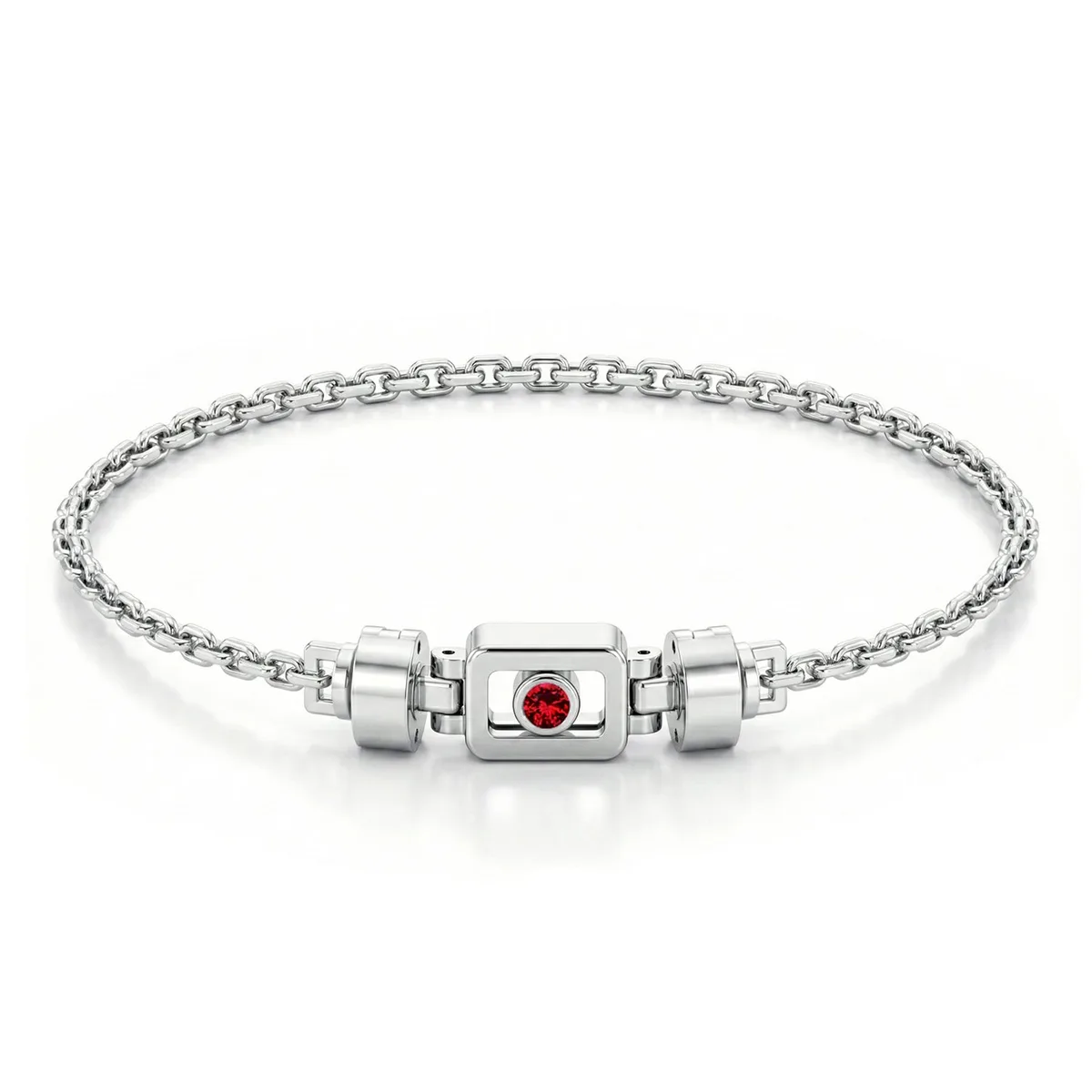 Ruby 925 Silver with Silver Link XOXO Bracelet – Viktor Alexander