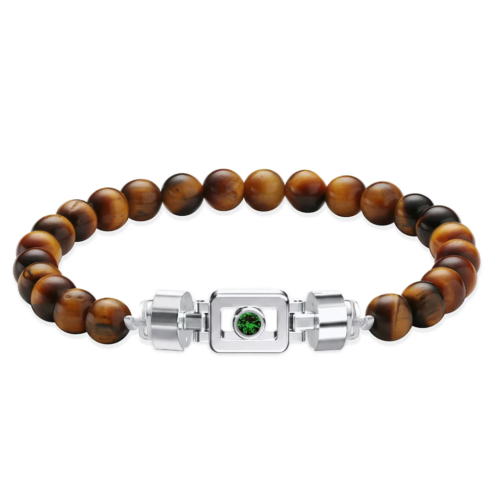 Tsavorite 925 Silver with Gemstone XOXO Bracelet, view 5 – Viktor Alexander