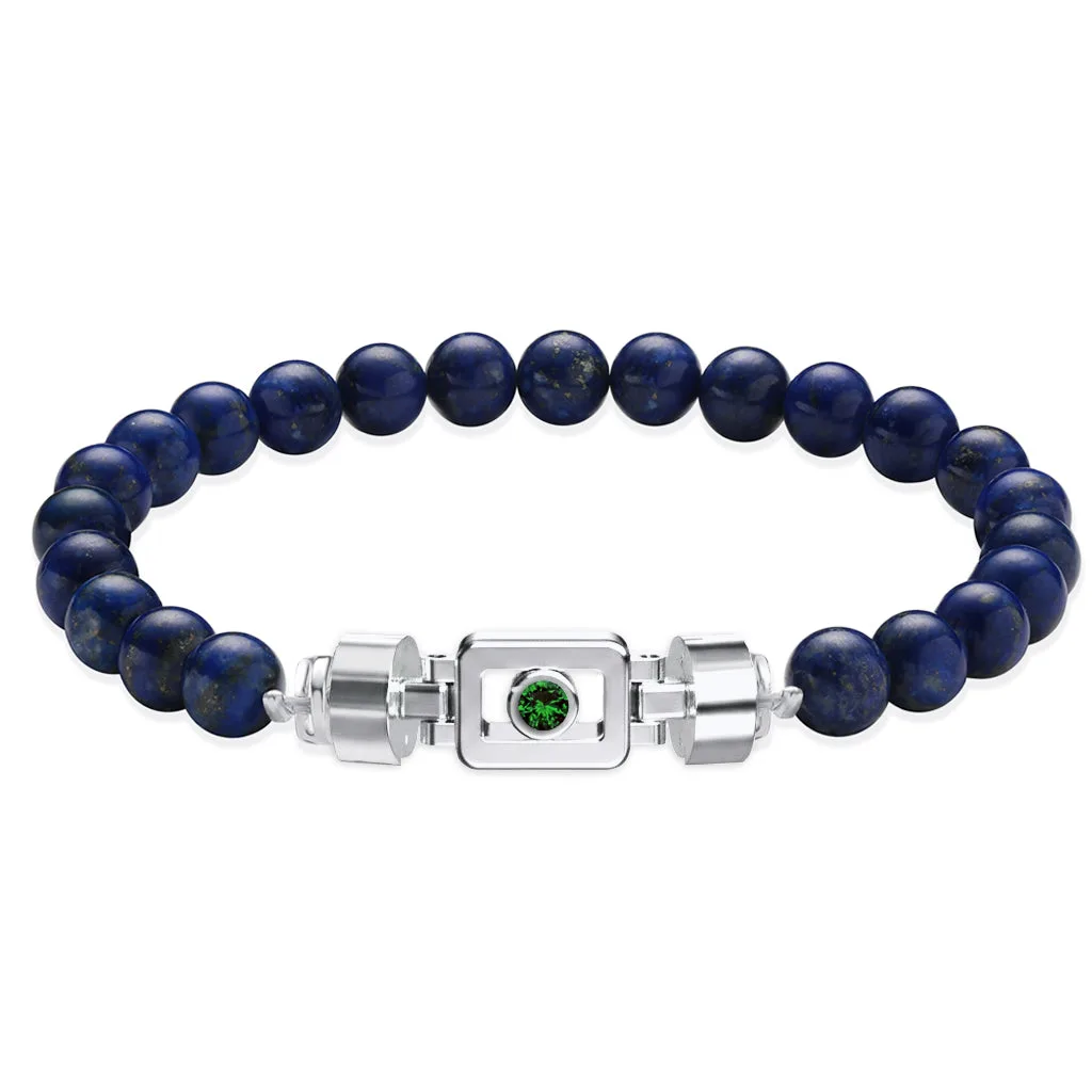 Tsavorite 925 Silver with Gemstone XOXO Bracelet, view 6 – Viktor Alexander