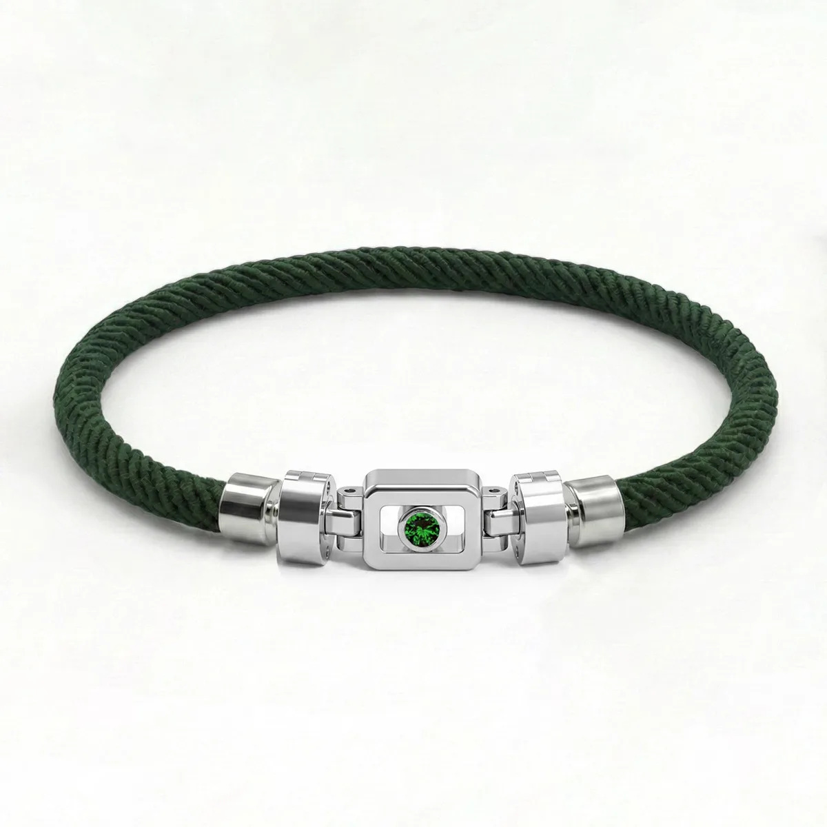 Tsavorite 925 Silver with Nylon XOXO Bracelet – Viktor Alexander