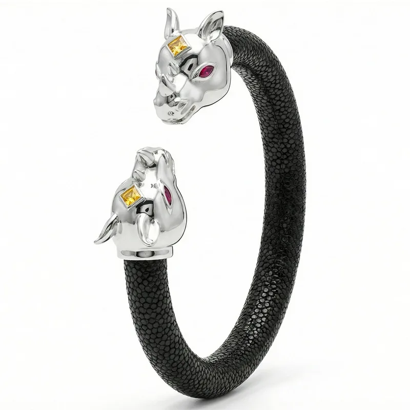 Rhino 925 Yellow Sapphire & Ruby Stingray Bracelet