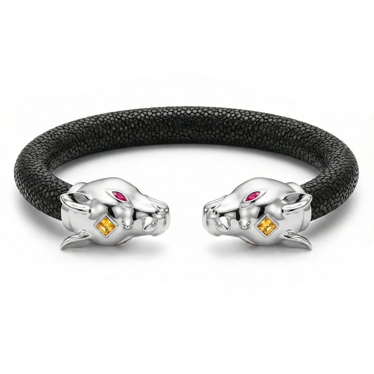 Rhino 925 Yellow Sapphire & Ruby Stingray Bracelet, view 2 – Viktor Alexander