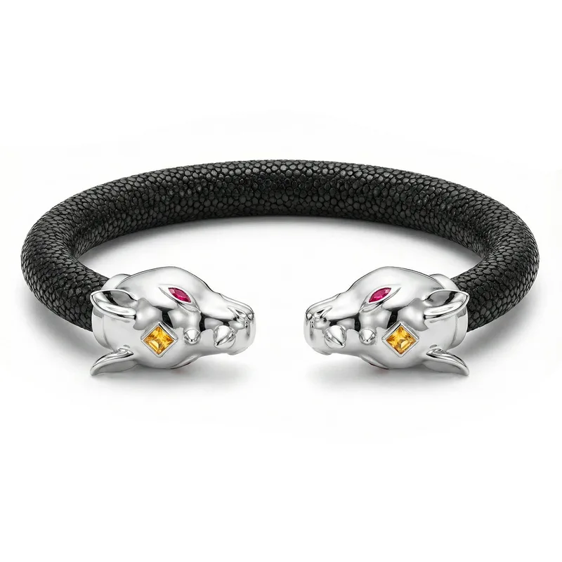 Rhino 925 Yellow Sapphire & Ruby Stingray Bracelet