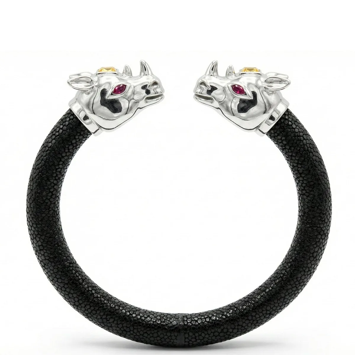 Rhino 925 Yellow Sapphire & Ruby Stingray Bracelet, view 3 – Viktor Alexander