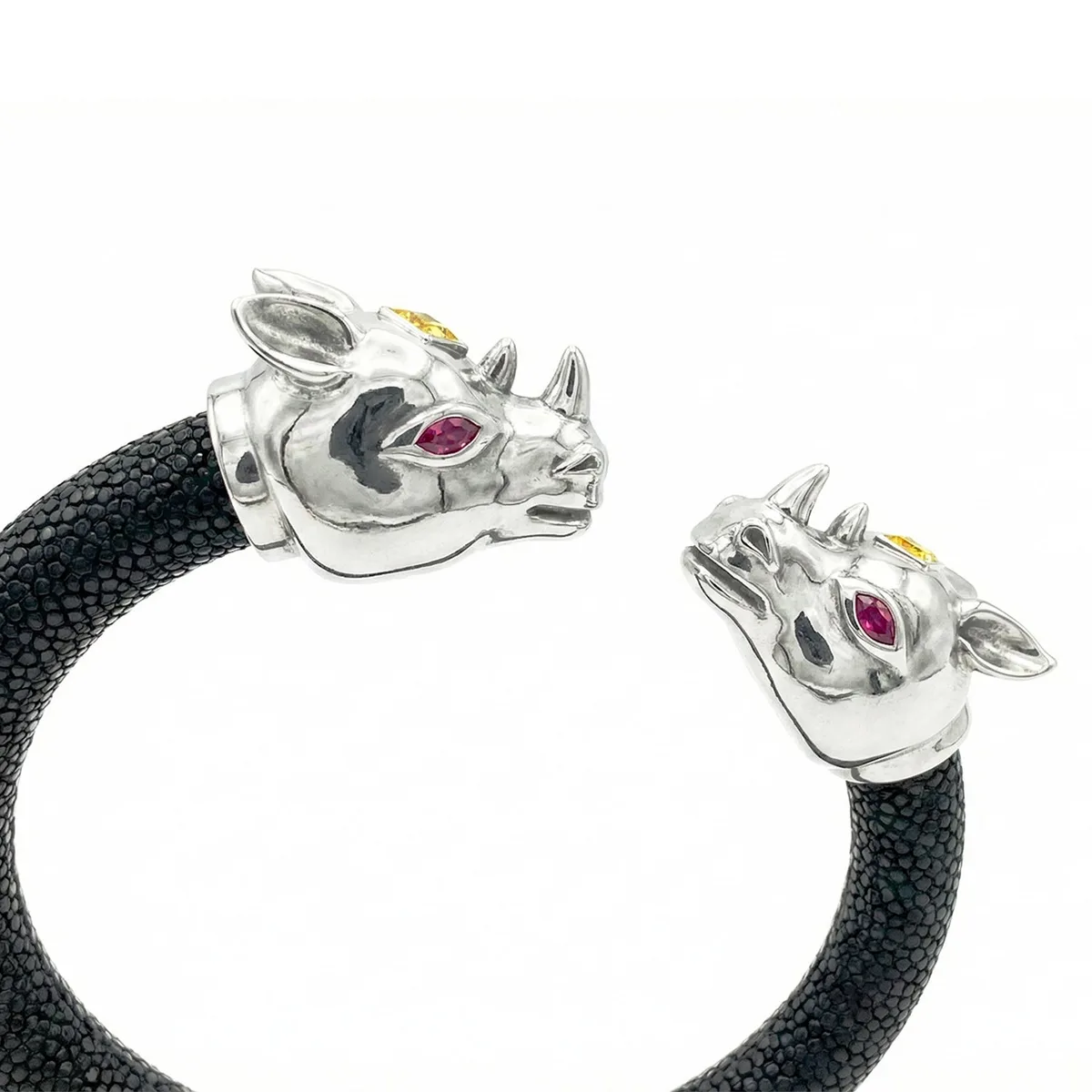 Rhino 925 Yellow Sapphire & Ruby Stingray Bracelet, view 4 – Viktor Alexander