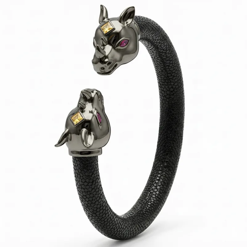 Rhino 925 Yellow Sapphire & Ruby Stingray Bracelet