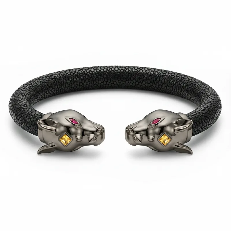 Rhino 925 Yellow Sapphire & Ruby Stingray Bracelet
