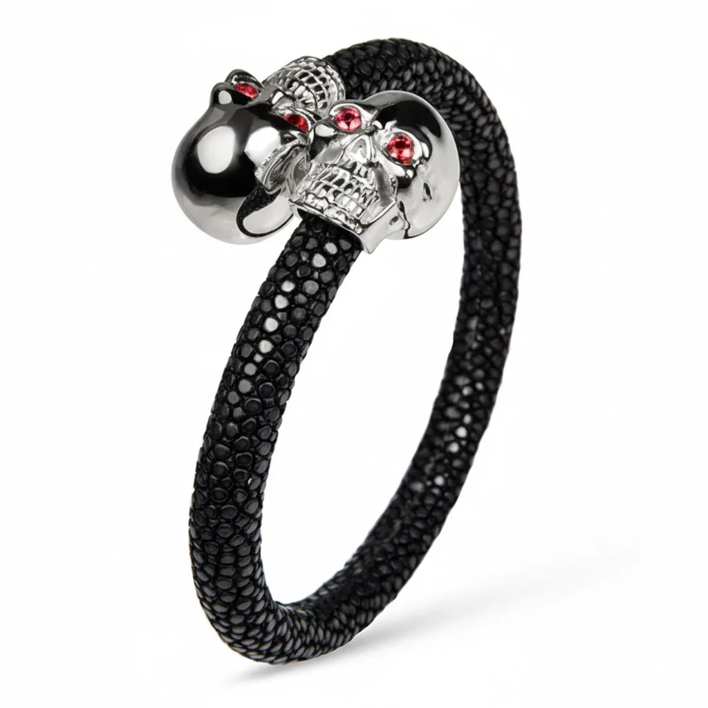 Skull 925 Ruby Stingray Bracelet White Gold – Viktor Alexander