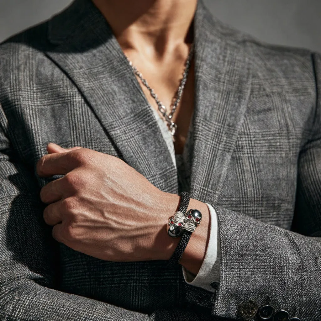Skull 925 Ruby Stingray Bracelet, view 10 – Viktor Alexander