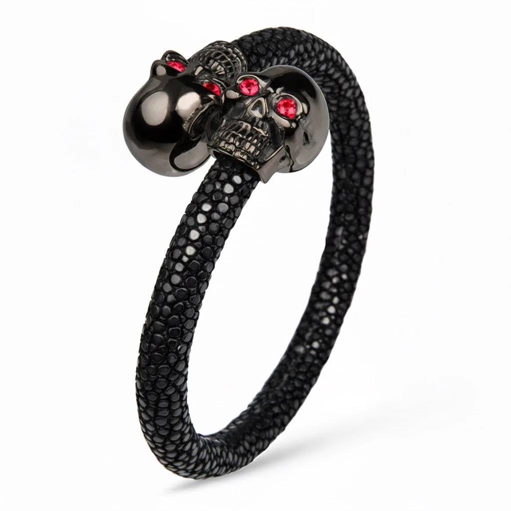 Skull 925 Ruby Stingray Bracelet, view 8 – Viktor Alexander