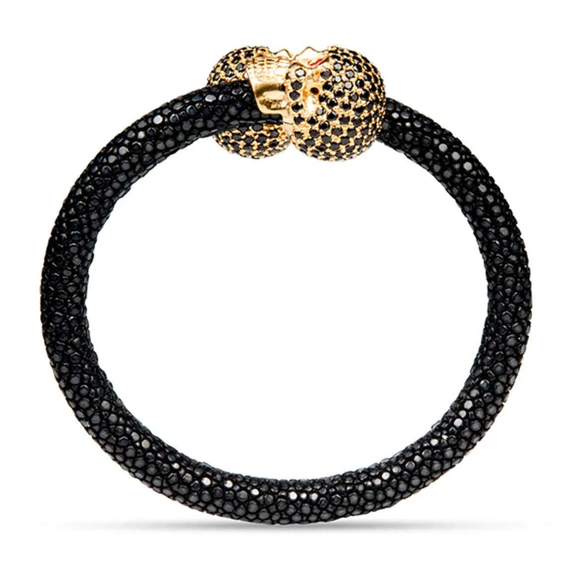Skull Pave 925 White Sapphire & Ruby Stingray Bracelet, view 3 – Viktor Alexander
