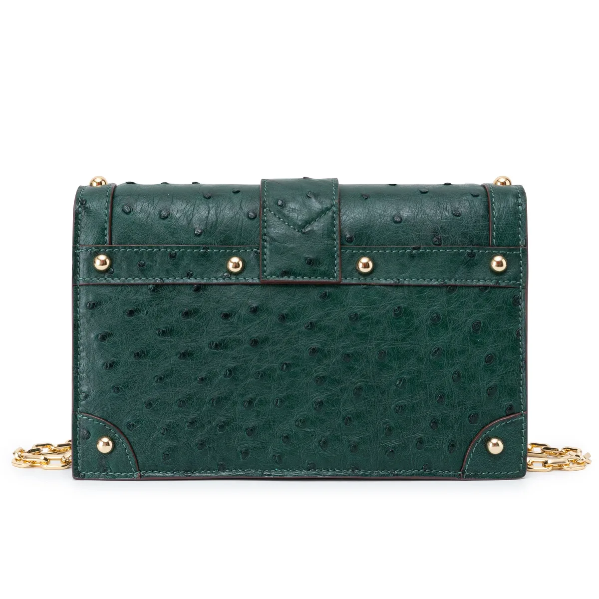 The Alexandria Bag - Ostrich in Green Emerald, view 2 – Viktor Alexander