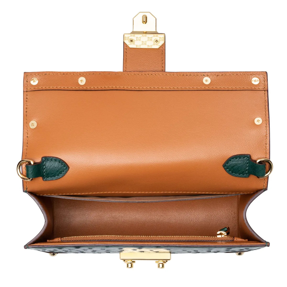 The Alexandria Bag - Ostrich in Green Emerald, view 3 – Viktor Alexander