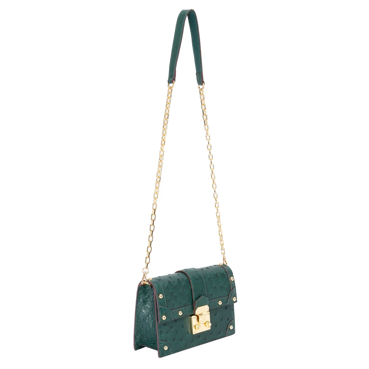 The Alexandria Bag - Ostrich in Green Emerald, view 4 – Viktor Alexander