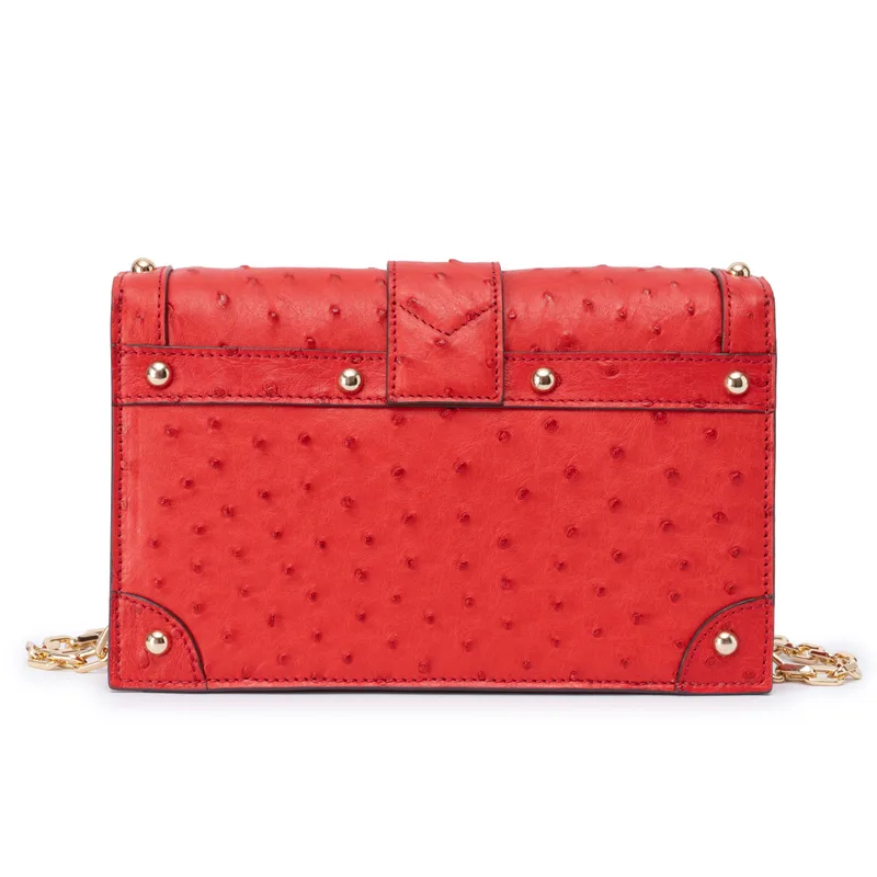 The Alexandria Bag - Ostrich in Red Lava