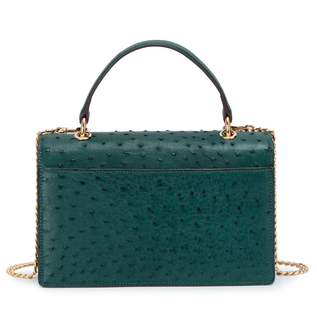 The Boston Bag - Ostrich in Green Emerald, view 2 – Viktor Alexander