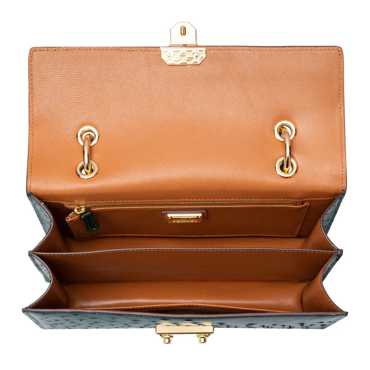 The Boston Bag - Ostrich in Green Emerald, view 3 – Viktor Alexander