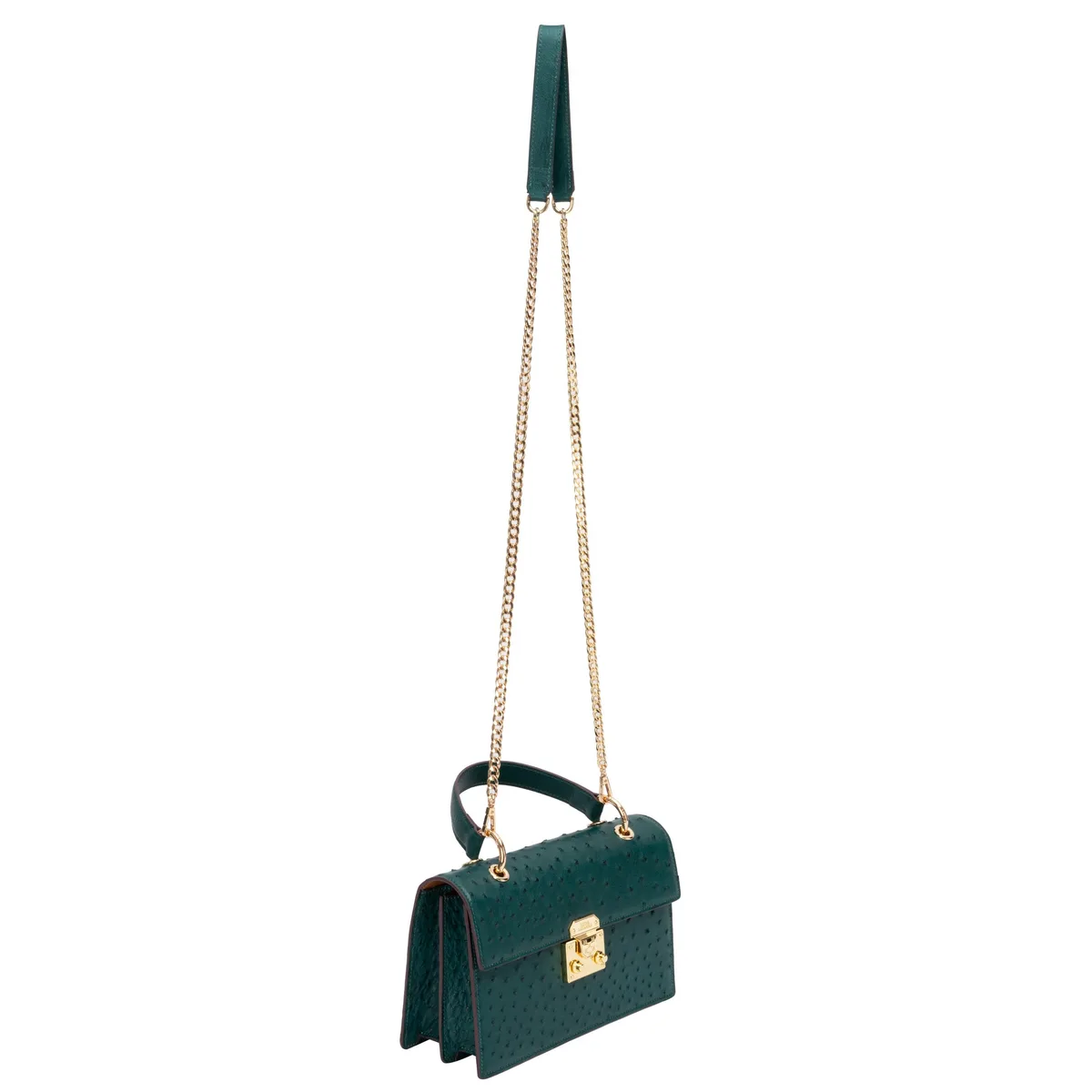 The Boston Bag - Ostrich in Green Emerald, view 4 – Viktor Alexander