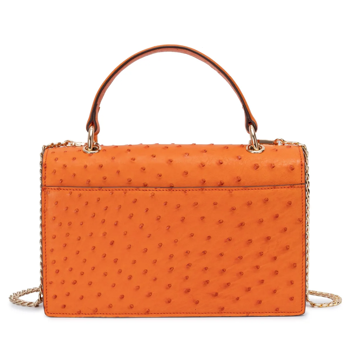 The Boston Bag - Ostrich in Orange Sanguine, view 2 – Viktor Alexander