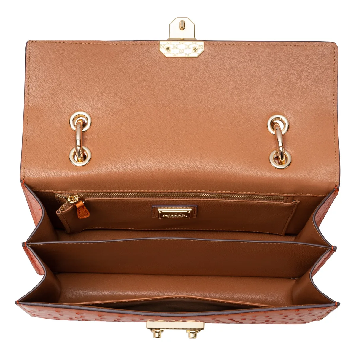 The Boston Bag - Ostrich in Orange Sanguine, view 3 – Viktor Alexander