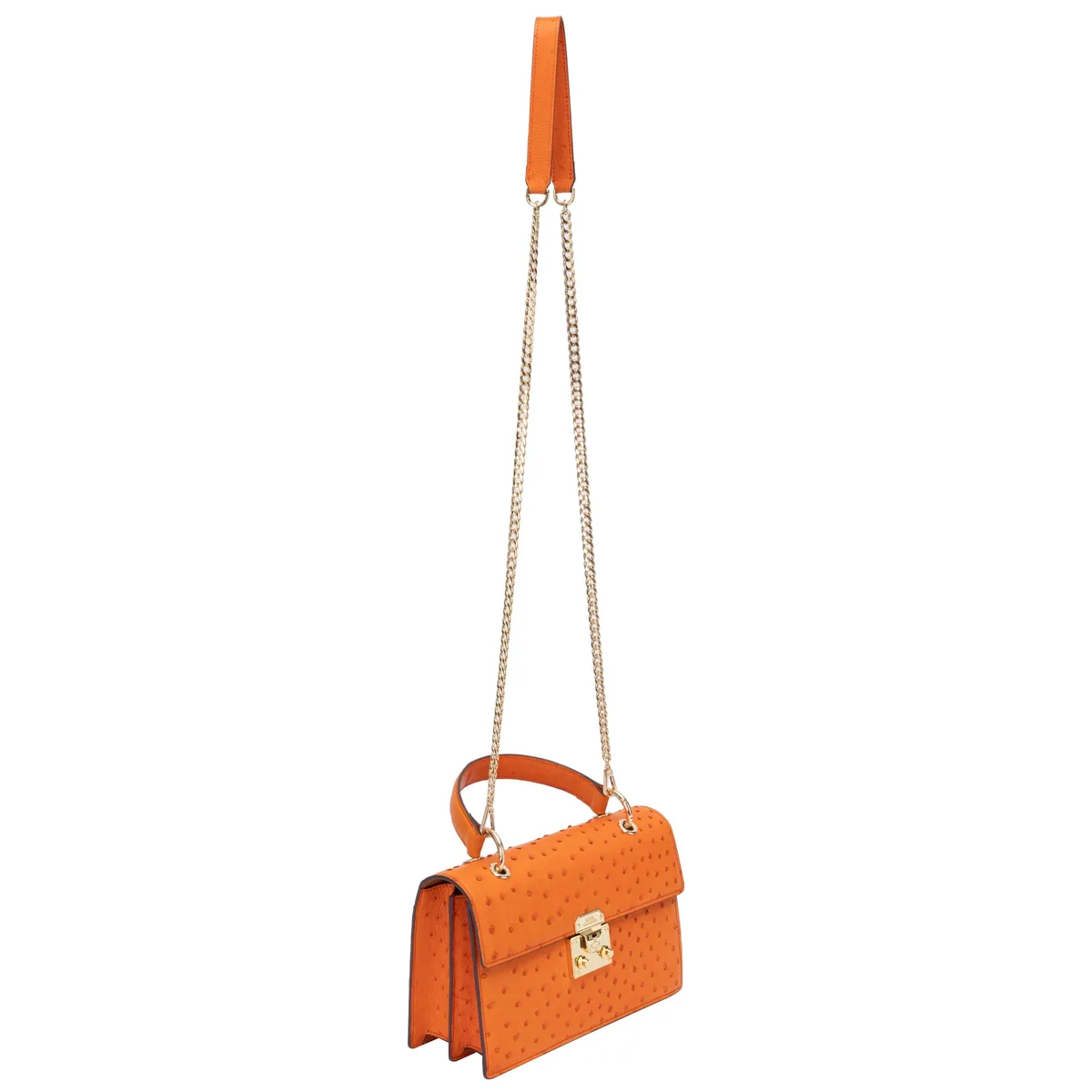 The Boston Bag - Ostrich in Orange Sanguine, view 4 – Viktor Alexander