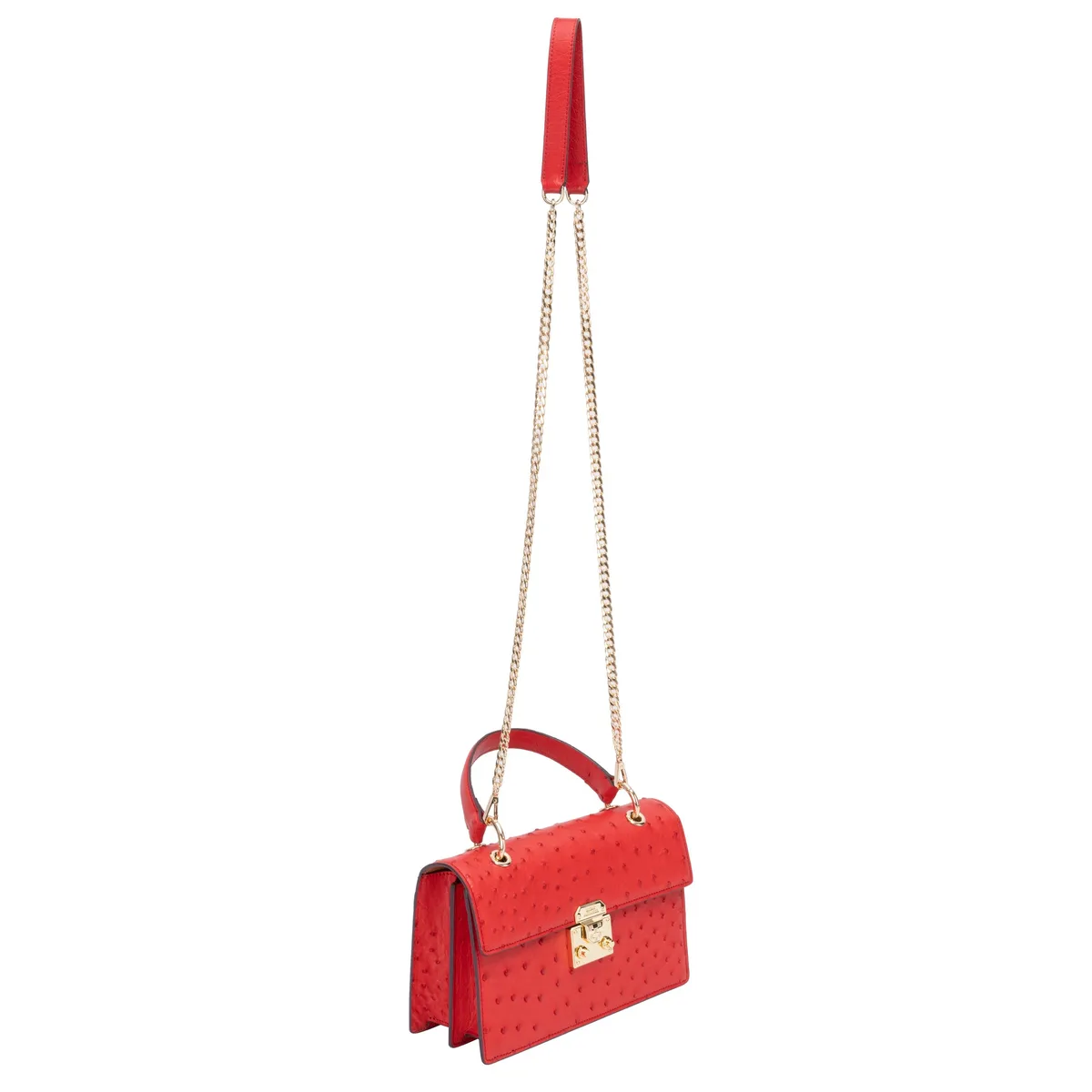 The Boston Bag - Ostrich in Red Lava, view 3 – Viktor Alexander
