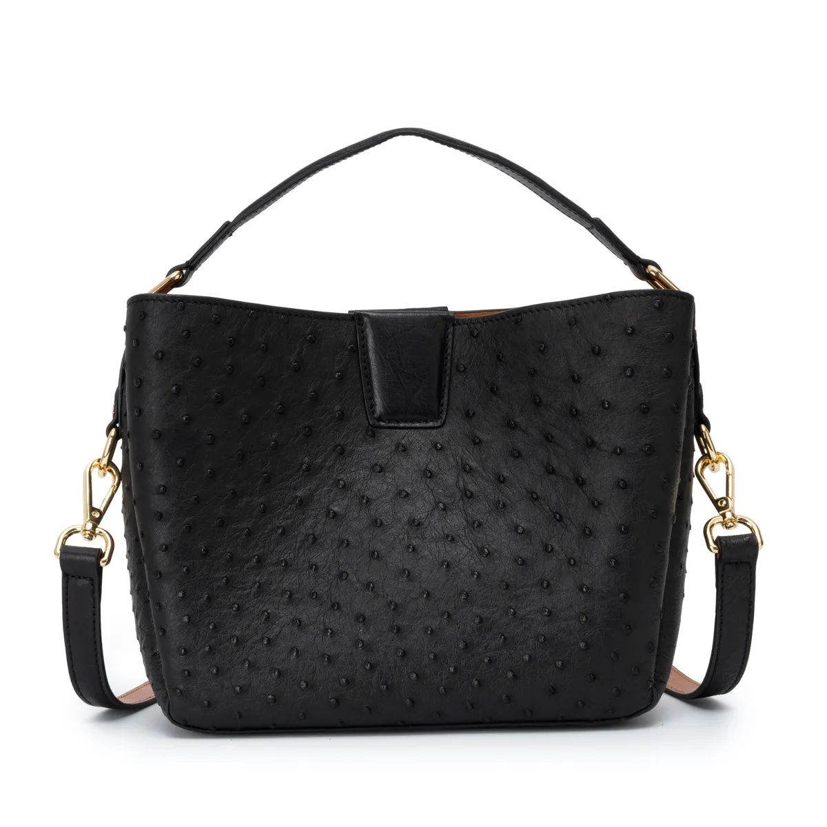 The Goldy Bag - Ostrich in Black Noir, view 2 – Viktor Alexander