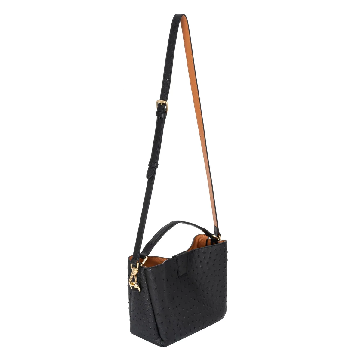 The Goldy Bag - Ostrich in Black Noir, view 3 – Viktor Alexander