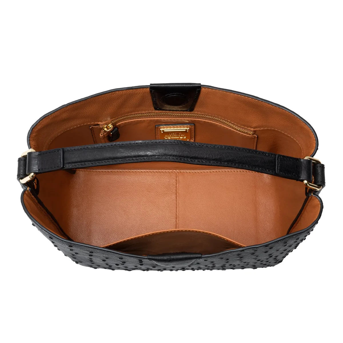 The Goldy Bag - Ostrich in Black Noir, view 4 – Viktor Alexander
