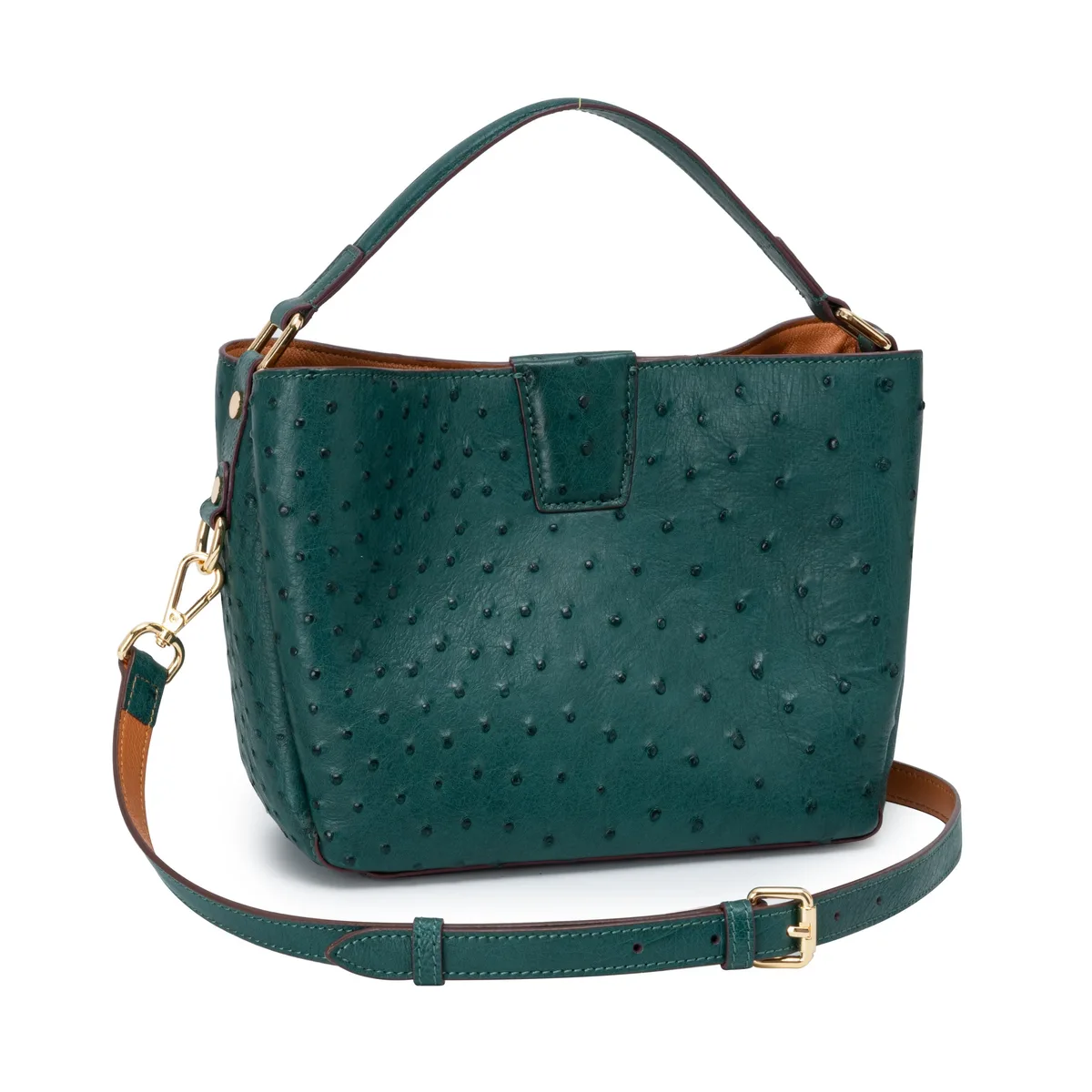 The Goldy Bag - Ostrich in Green Emerald – Viktor Alexander