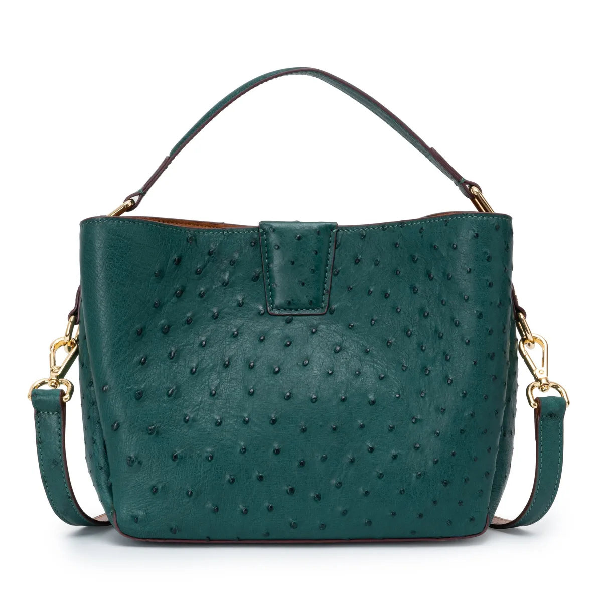 The Goldy Bag - Ostrich in Green Emerald, view 2 – Viktor Alexander
