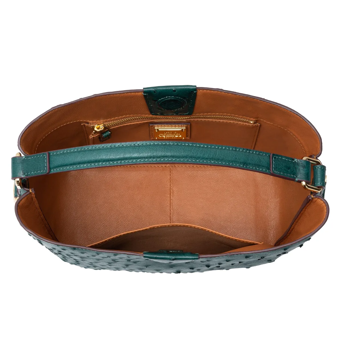 The Goldy Bag - Ostrich in Green Emerald, view 3 – Viktor Alexander