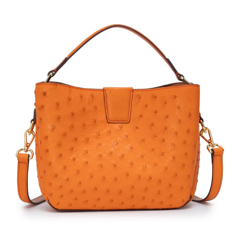 The Goldy Bag - Ostrich in Orange Sanguine