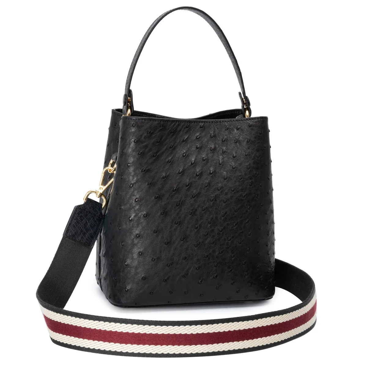 The Hobo Bag - Ostrich in Black Noir – Viktor Alexander