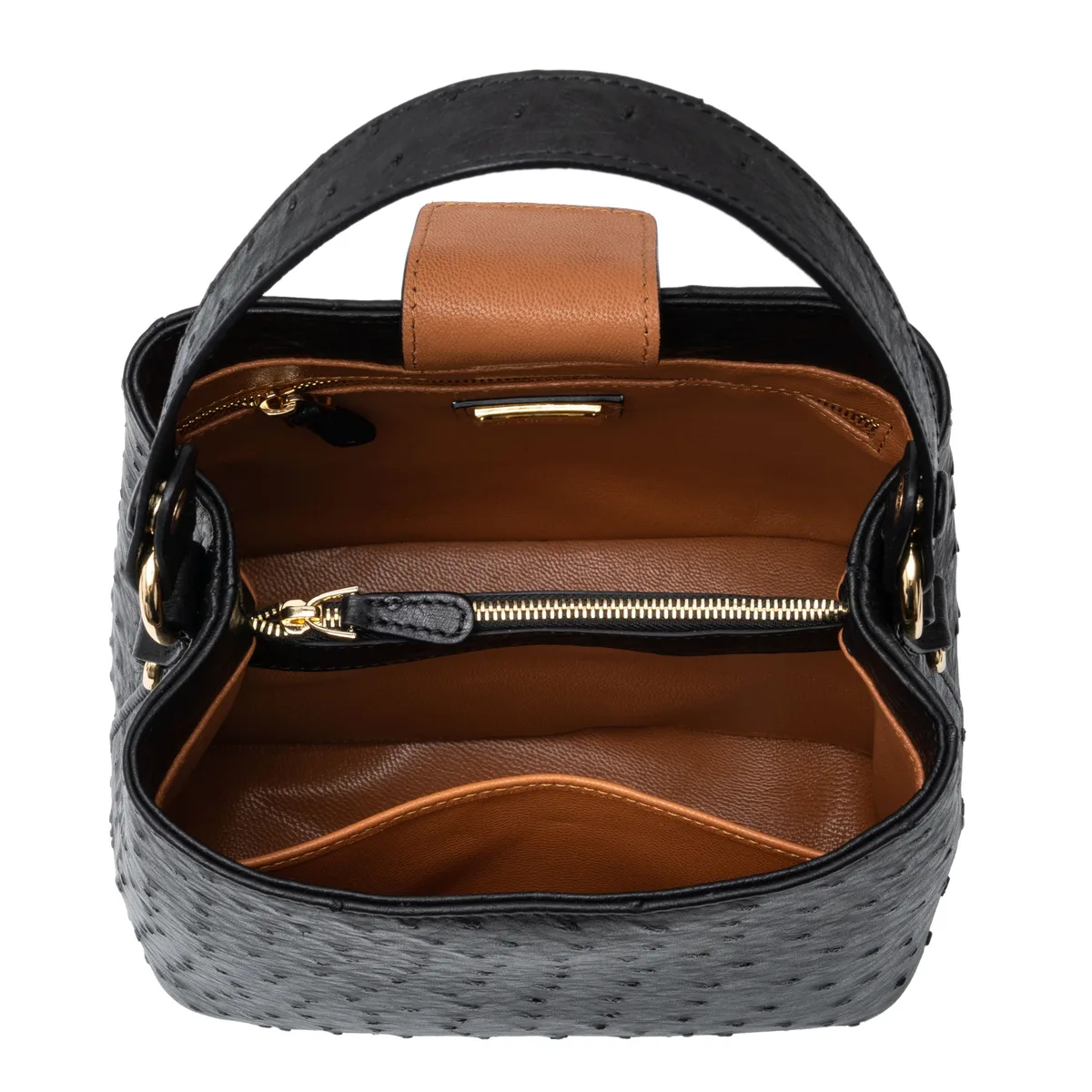 The Hobo Bag - Ostrich in Black Noir, view 3 – Viktor Alexander