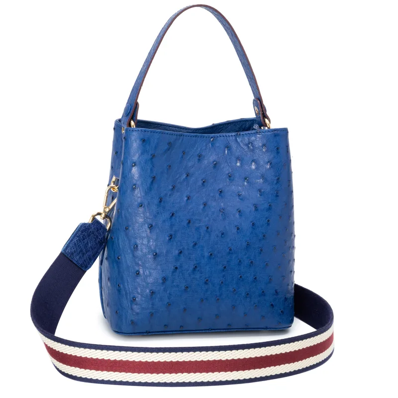 The Hobo Bag - Ostrich in Blue Mariana