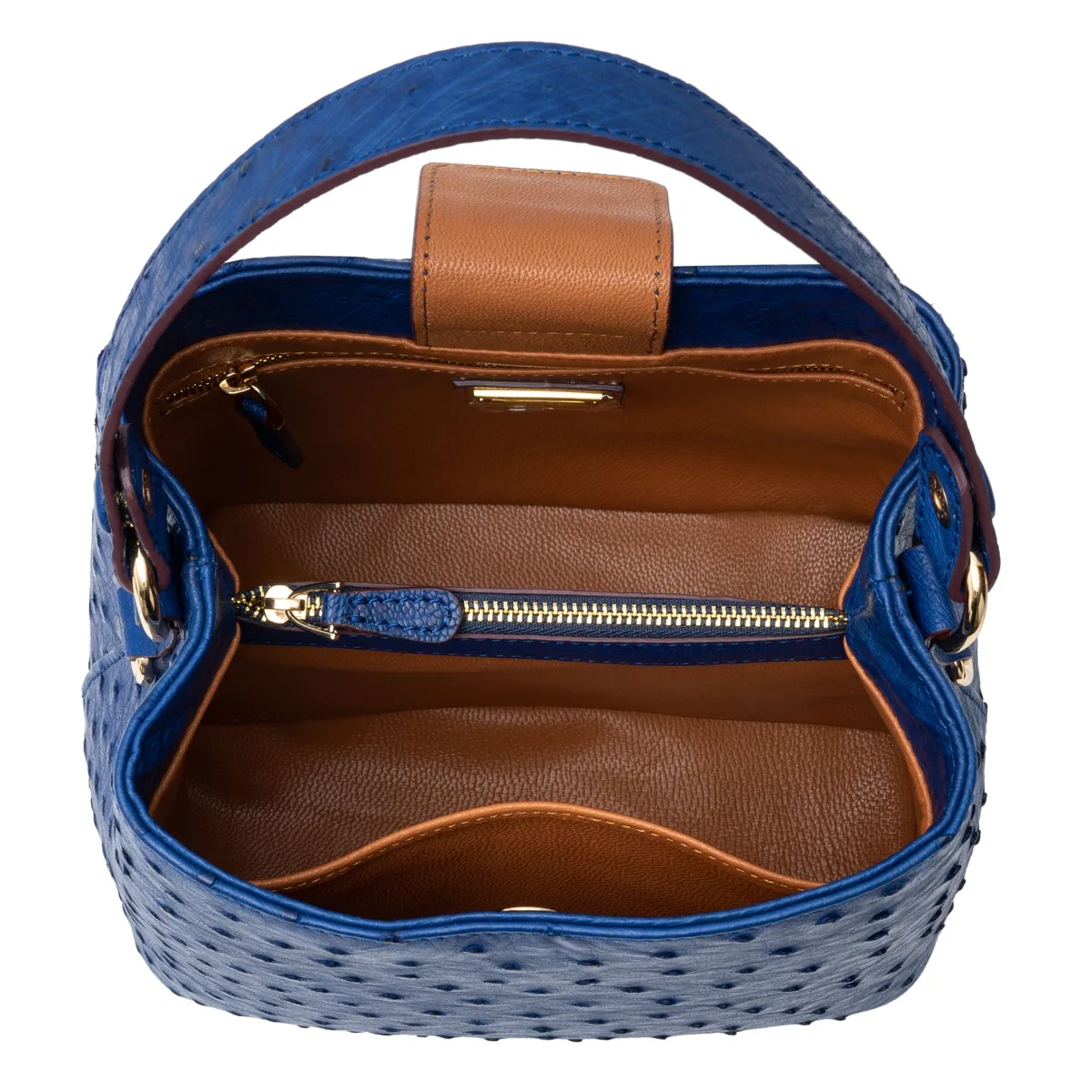 The Hobo Bag - Ostrich in Blue Mariana, view 3 – Viktor Alexander