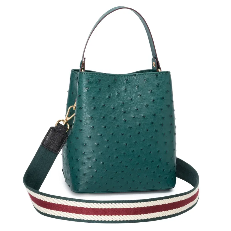 The Hobo Bag - Ostrich in Green Emerald