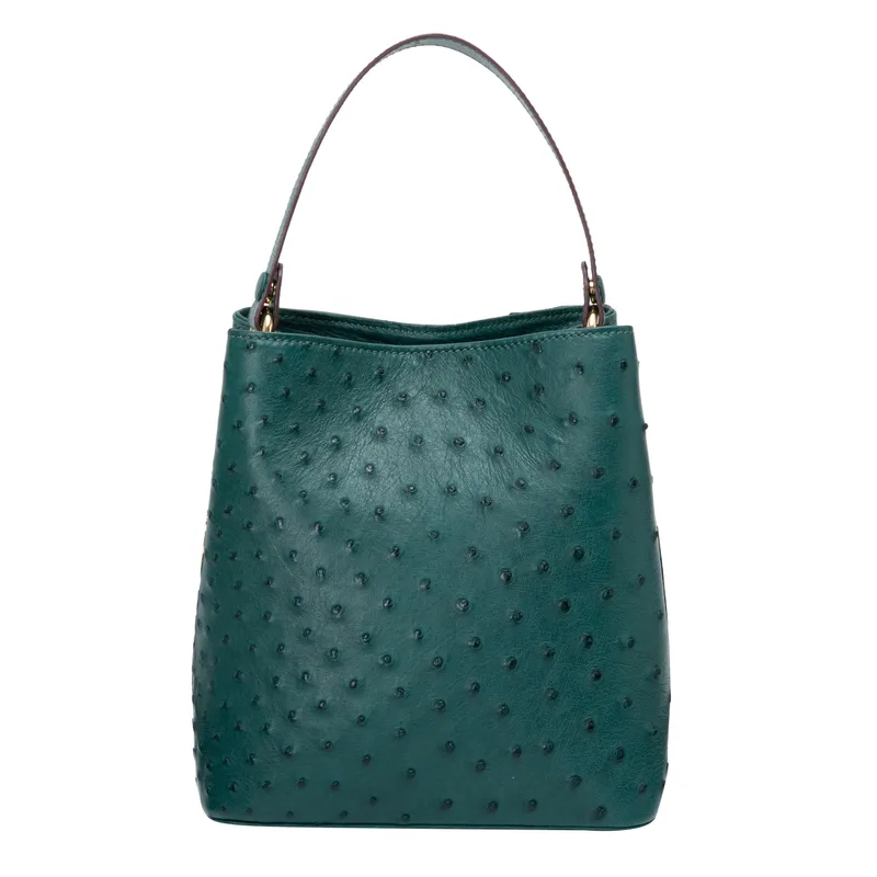 The Hobo Bag - Ostrich in Green Emerald
