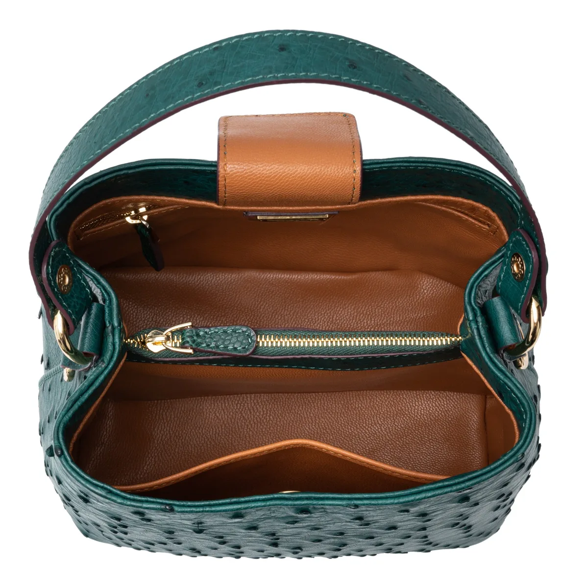 The Hobo Bag - Ostrich in Green Emerald, view 3 – Viktor Alexander