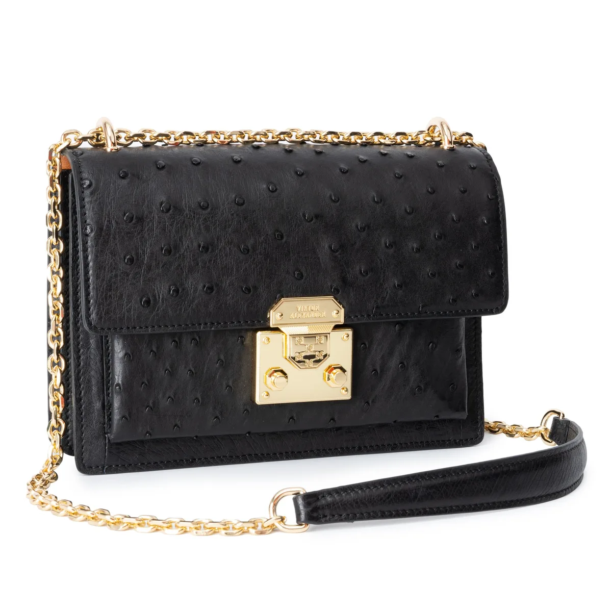The Philly Bag - Ostrich in Black Noir – Viktor Alexander
