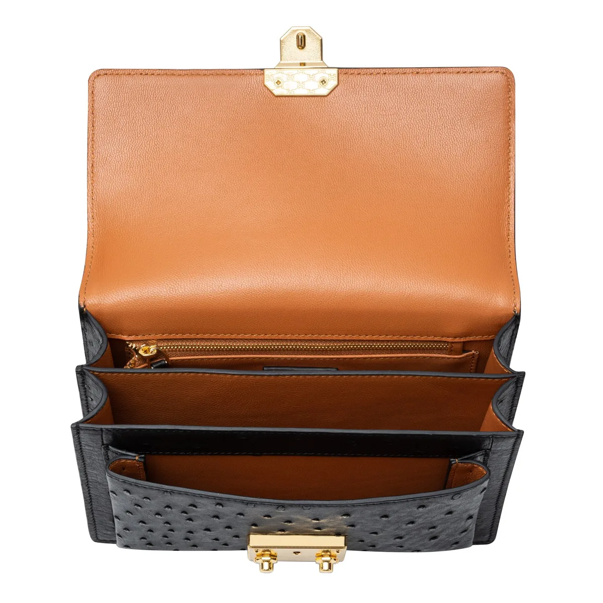 The Philly Bag - Ostrich in Black Noir, view 4 – Viktor Alexander