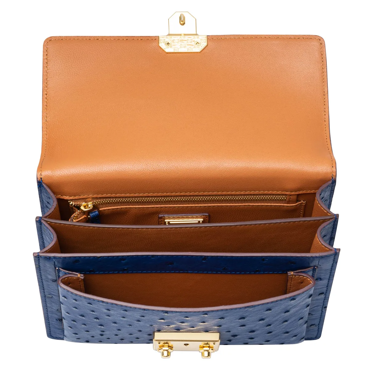 The Philly Bag - Ostrich in Blue Mariana, view 3 – Viktor Alexander
