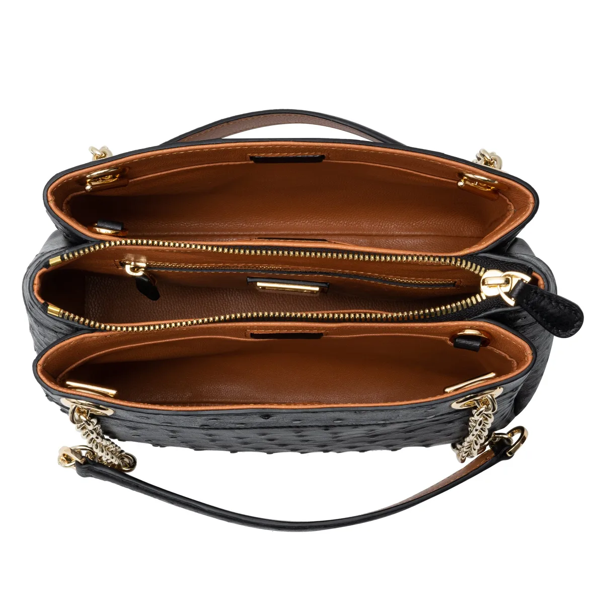 The Tripoli Bag - Ostrich in Black Noir, view 3 – Viktor Alexander