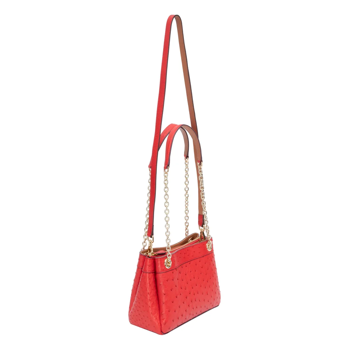 The Tripoli Bag - Ostrich in Red Lava, view 3 – Viktor Alexander
