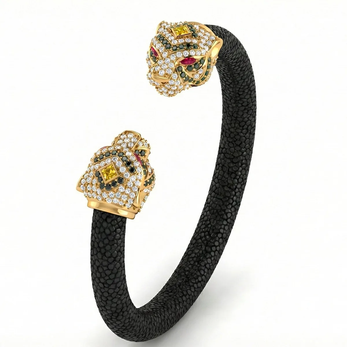 Tiger 925 White Sapphire Black Spinel & Ruby Stingray Bracelet – Viktor Alexander