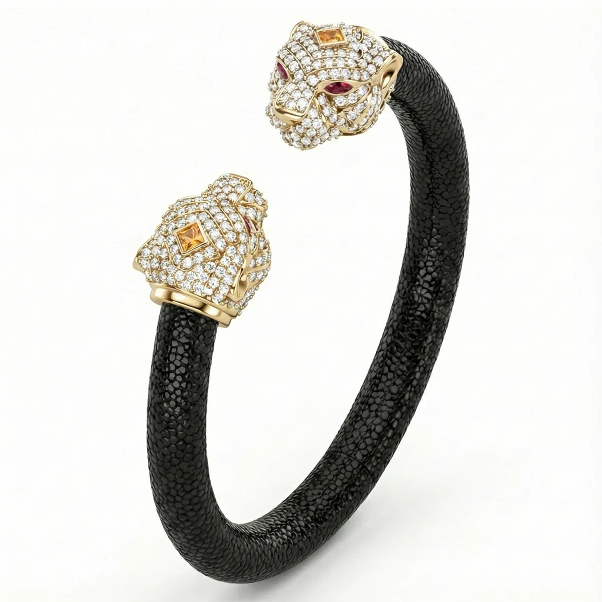 Tiger 925 White Sapphire & Ruby Stingray Bracelet, view 7 – Viktor Alexander