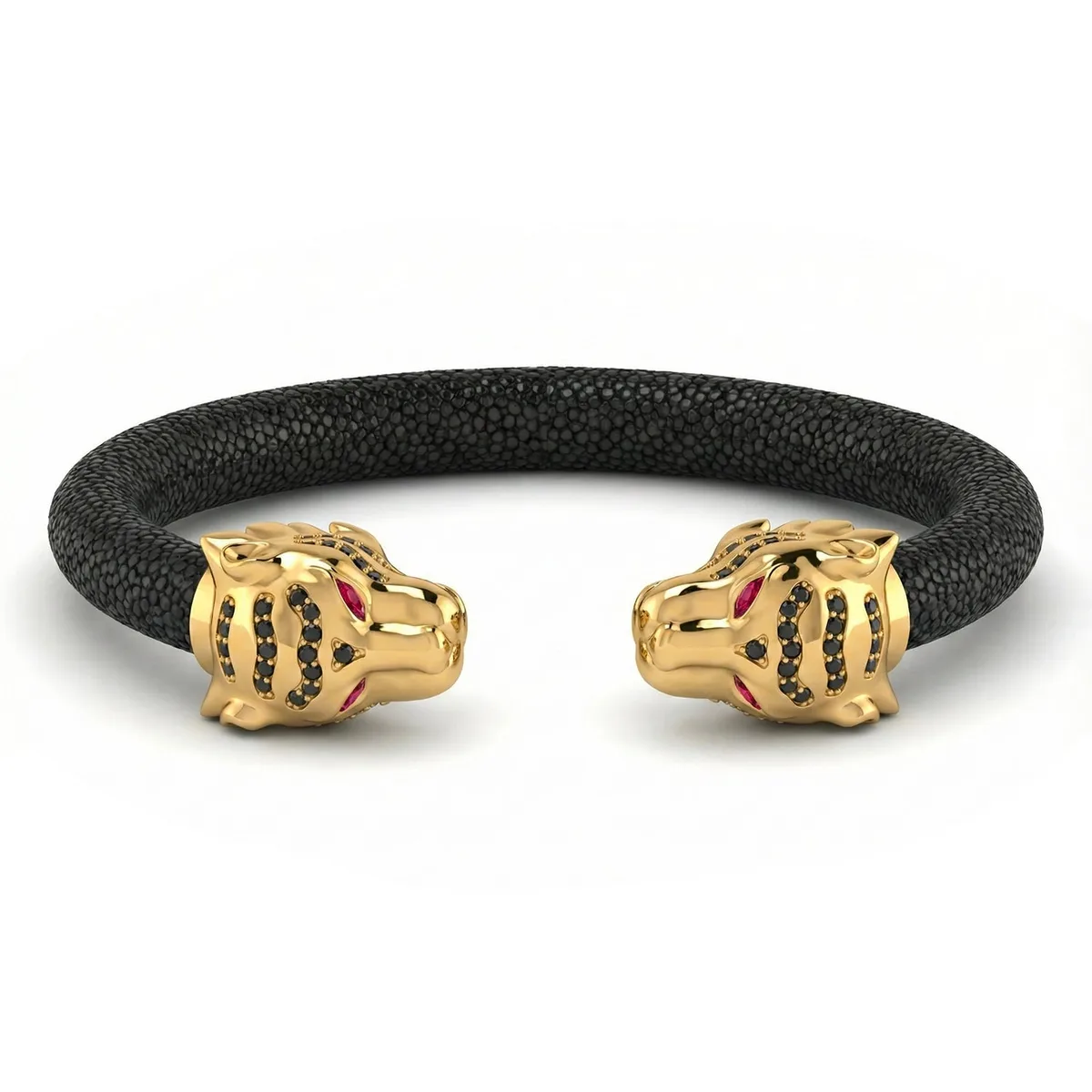 Tiger S 925 Black Spinel & Ruby Stingray Bracelet, view 2 – Viktor Alexander