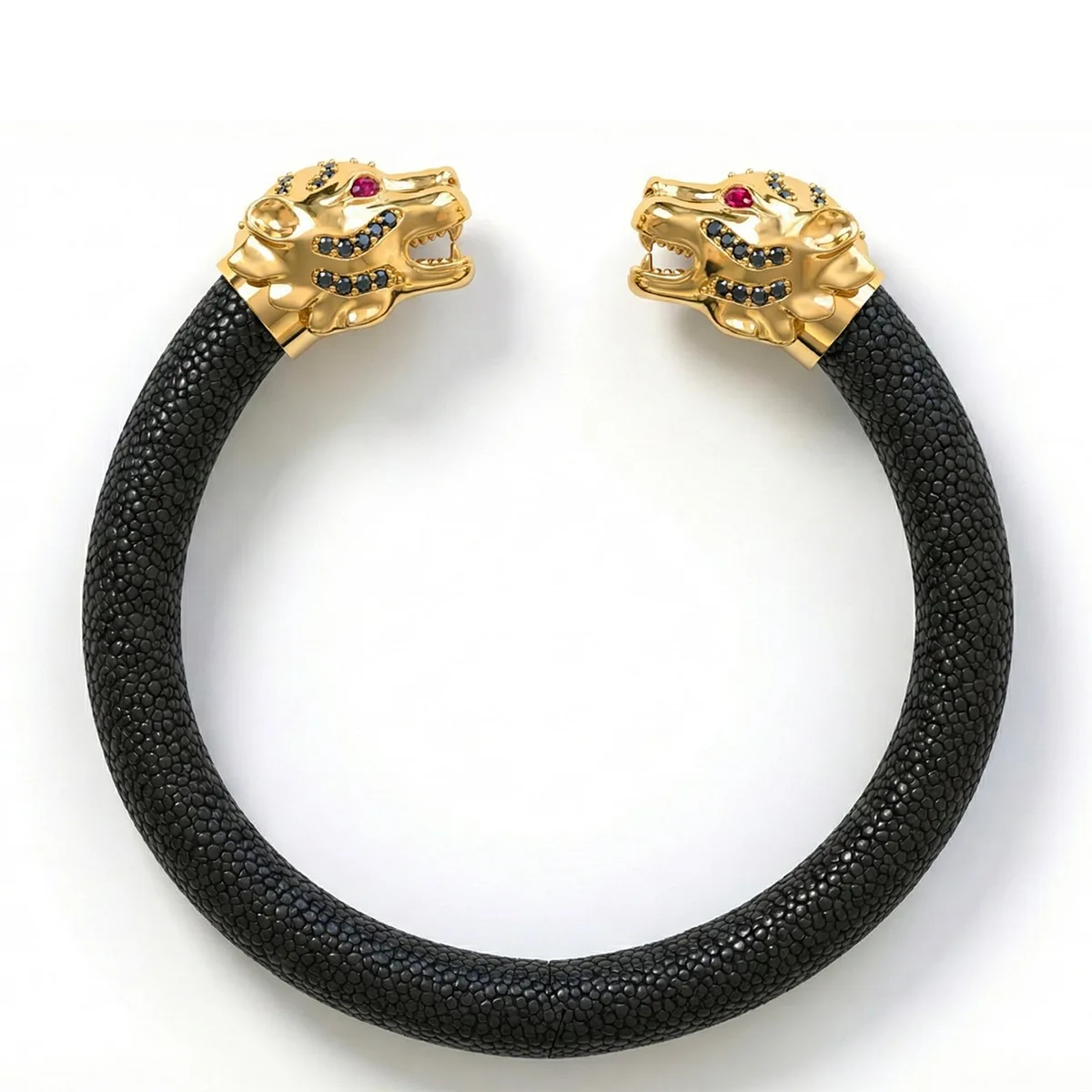 Tiger S 925 Black Spinel & Ruby Stingray Bracelet, view 3 – Viktor Alexander