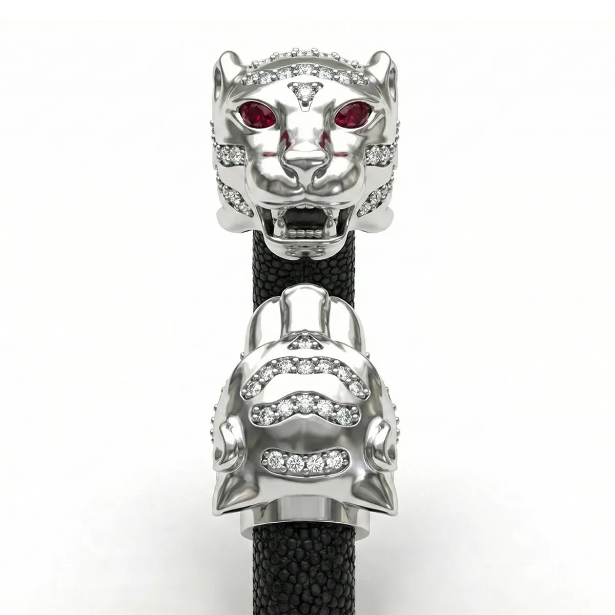 Tiger S 925 White Sapphire & Ruby Stingray Bracelet, view 5 – Viktor Alexander